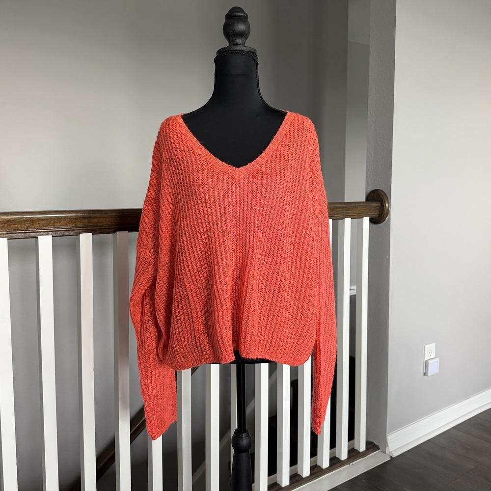 Natural Life NWT Oversized Sweater Knit Cropped Large Boho Coquette Romantic